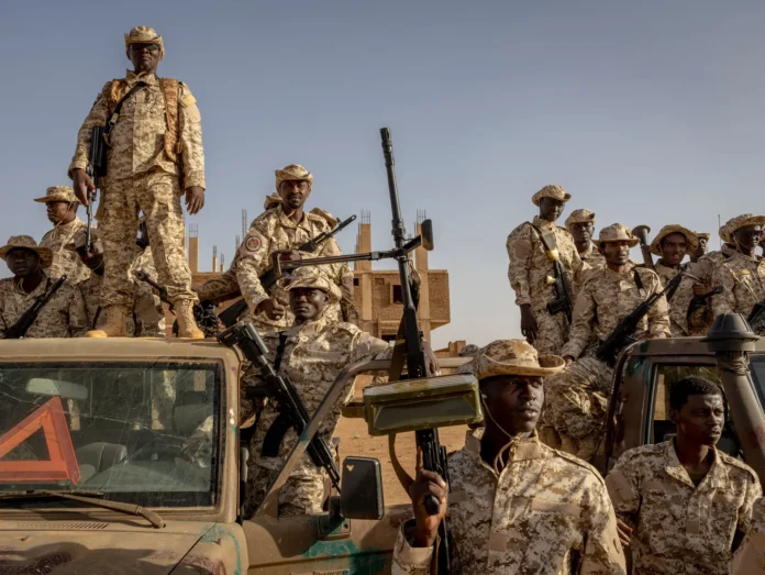 Sudanese Armed Forces during a military demonstration in Omdurman, in the western part of the capital, Khartoum, last year.Credit...Ivor Prickett for The New York Times