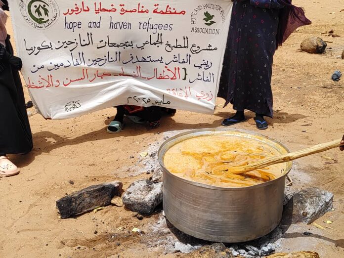 تقرير عن المطبخ الجماعي للنازحين الفارين من الفاشر وحدة إدارية كورما ومعسكر سلك شمال دارفور 
