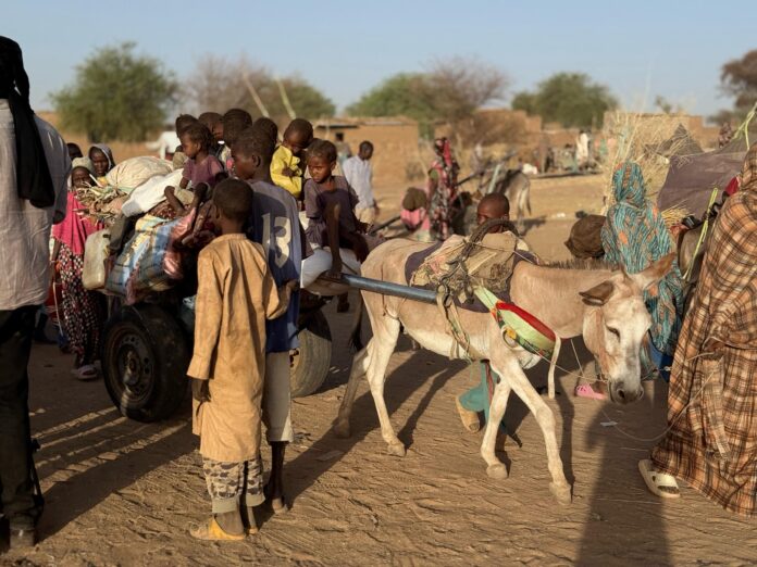 فيديو يوثق معاناة نازحة سودانية في مخيمات التشرد.