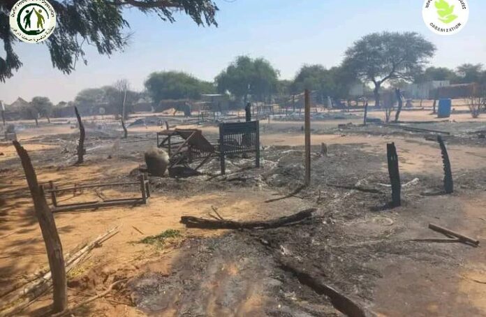 اندلاع حريق هائل بحي دونكي ليكليك جنوب محلية أبوكارنكا بمدينة الضعين بولاية شرق دارفور