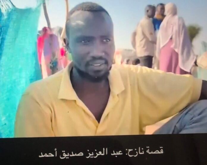من غبيش إلى مخيم دبانيرة.. قصة النازح عبد العزيز صديق أحمد ينام على الأرض ويشرب الماء الملوث