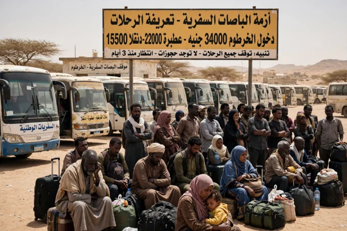 رسوم دخول باهظة تشل حركة السفر: 34 ألف جنيه لدخول الخرطوم وتوقف البصات السفرية