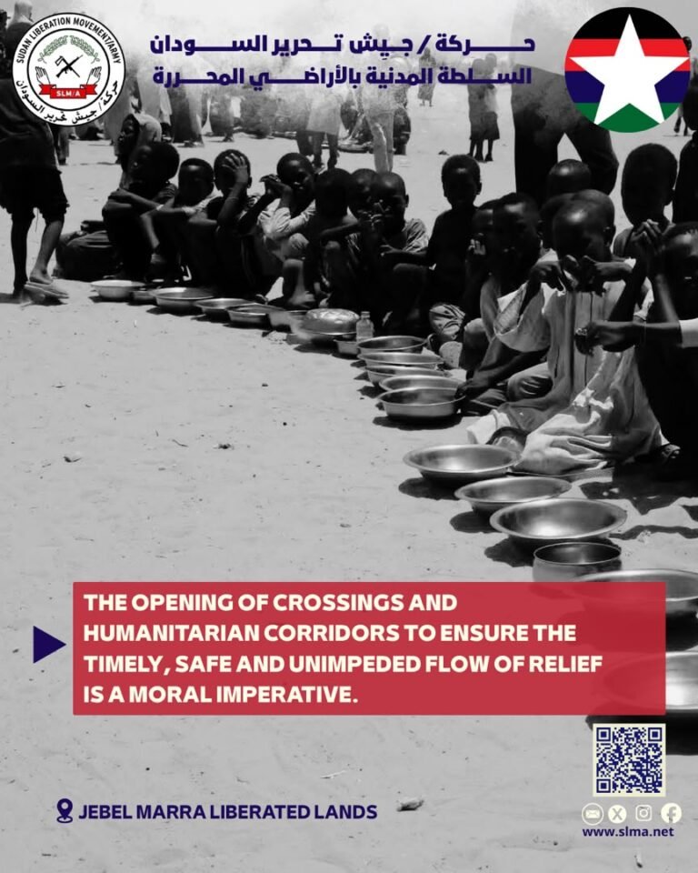 Abdul Wahid al-Nur Movement Declares Humanitarian Emergency in Jebel Marra, Calls for Immediate Aid to Save Millions from Starvation